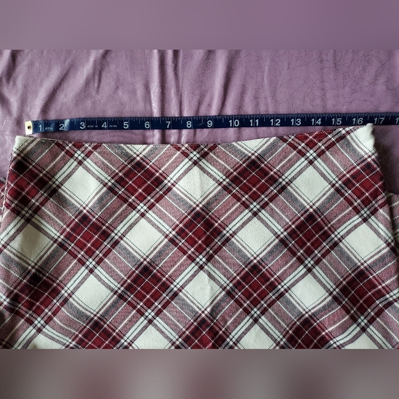 Gymboree Red Plaid Pencil Knee Length Straight Skirt Juniors Girls Size 8 - Picture 5 of 7